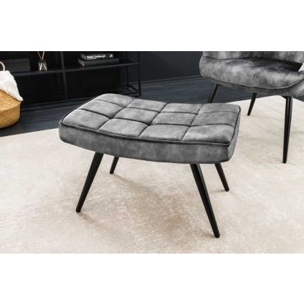 Design lábtartó Sweden szürke bársony