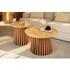 Design dohányzóasztal Wadeline akác 2 db-os szett