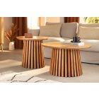 Design dohányzóasztal Wadeline akác 2 db-os szett