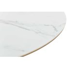 Design bővíthető étkezőasztal Valdina 160-200 cm ovális tölgy / fehér márvány 