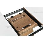 Design bővíthető étkezőasztal Valdina 160-200 cm ovális tölgy / fehér márvány 