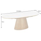 Design bővíthető étkezőasztal Valdina 160-200 cm ovális tölgy / fehér márvány 