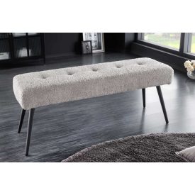   Design ülőpad Bailey 100 cm szürkés bézs pezsgő bouclé