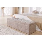 Stílusos ülőpad Spectacular 140 cm szürkés bézs pezsgő bouclé