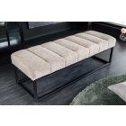 Stílusos ülőpad Halle 108 cm bouclé szürkés bézs pezsgő