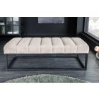 Stílusos ülőpad Halle 108 cm bouclé szürkés bézs pezsgő