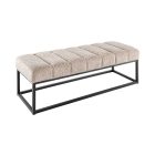 Stílusos ülőpad Halle 108 cm bouclé szürkés bézs pezsgő