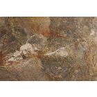 Design magas komód Quillon 120 cm akác - barnás természetes kő