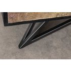 Design magas komód Quillon 120 cm akác - barnás természetes kő