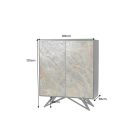 Design magas komód Quillon 120 cm akác - barnás természetes kő