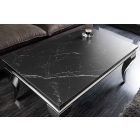 Stílusos dohányzóasztal Rococo 100 vm fekete szinterezett kő / ezüst 