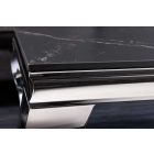 Stílusos dohányzóasztal Rococo 100 vm fekete szinterezett kő / ezüst 