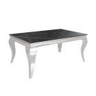 Stílusos dohányzóasztal Rococo 100 vm fekete szinterezett kő / ezüst 