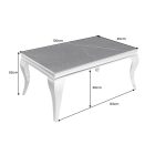 Stílusos dohányzóasztal Rococo 100 vm fekete szinterezett kő / ezüst 