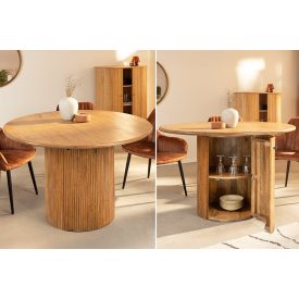   Stílusos kör étkezőasztal Valette 120 cm rejtett tárolóval mangó 