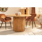 Stílusos kör étkezőasztal Valette 120 cm rejtett tárolóval mangó 