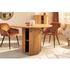 Stílusos kör étkezőasztal Valette 120 cm rejtett tárolóval mangó 