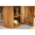 Stílusos kör étkezőasztal Valette 120 cm rejtett tárolóval mangó 