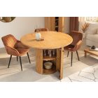 Stílusos kör étkezőasztal Valette 120 cm rejtett tárolóval mangó 