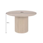 Stílusos kör étkezőasztal Valette 120 cm rejtett tárolóval mangó 