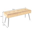 Design ülőpad Bailey 100 cm mustársárga bársony