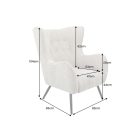 Design fotel Rotterdam szürkés bézs bouclé