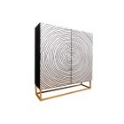 Design magas komód Dalton II 120 cm fekete fehér mangó