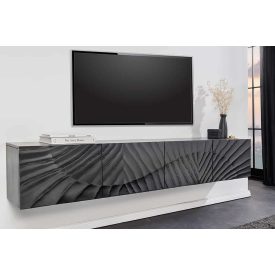 Design függő TV asztal Shayla 200 cm fekete mangó