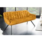 Design ülőpad Vallerina 165 cm mustársársárga bársony