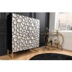 Magas komód Raven 120 cm 3D mozaik fekete fehér mangó