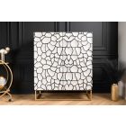 Magas komód Raven 120 cm 3D mozaik fekete fehér mangó