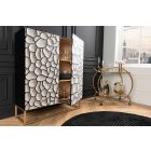 Magas komód Raven 120 cm 3D mozaik fekete fehér mangó