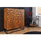 Magas komód Raven 120 cm 3D mozaik natúr barna mangó