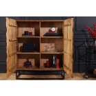 Magas komód Raven 120 cm 3D mozaik natúr barna mangó