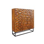 Magas komód Raven 120 cm 3D mozaik natúr barna mangó