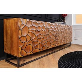 Stílusos komód Raven 180 cm 3D mozaik natúr barna mangó