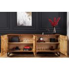 Stílusos komód Raven 180 cm 3D mozaik natúr barna mangó