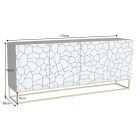 Stílusos komód Raven 180 cm 3D mozaik natúr barna mangó