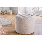 Design puff Rococo 50 cm pezsgő bouclé