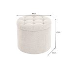 Design puff Rococo 50 cm pezsgő bouclé