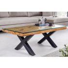 Dohányzóasztal Shark X 110 cm teak (üveglap nélkül)