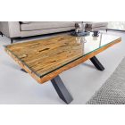 Dohányzóasztal Shark X 110 cm teak (üveglap nélkül)