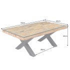 Dohányzóasztal Shark X 110 cm teak (üveglap nélkül)