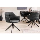 Stílusos szék Natasha fekete bőr 