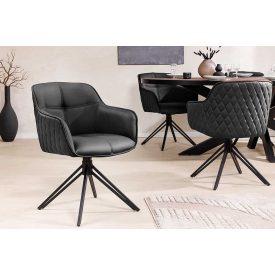Stílusos szék Natasha fekete bőr 