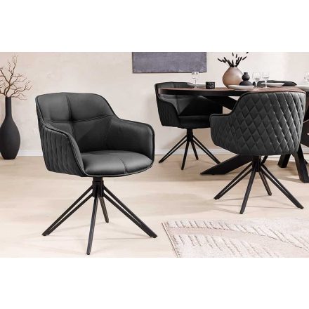 Stílusos szék Natasha fekete bőr 