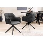 Stílusos szék Natasha fekete bőr 