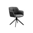 Stílusos szék Natasha fekete bőr 