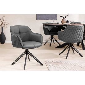 Stílusos szék Natasha szürke bőr 