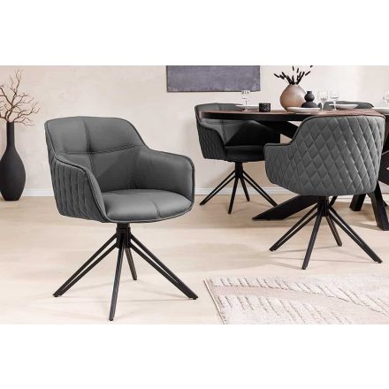 Stílusos szék Natasha szürke bőr 